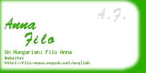 anna filo business card